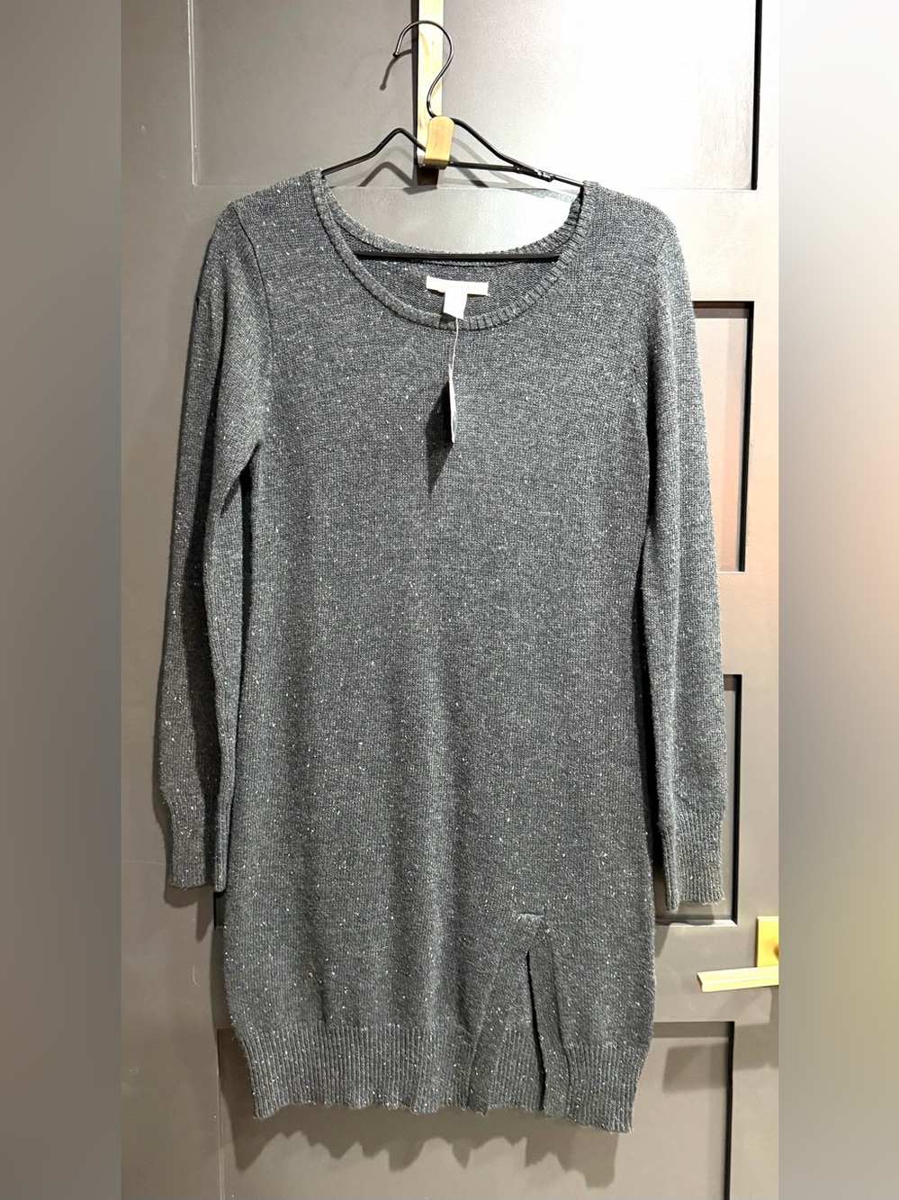 Canyon River Blues Gray Speckled Knit Sweater Dress